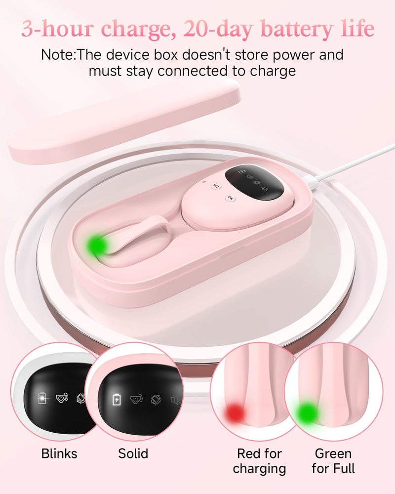 PHENOHERE US-Patented Wireless Bedwetting Alarm for Boys and Girls,High Sensitivity Sensor for Deep Sleepers, USB-C Rechargeable (Blush Pink) - Image 3